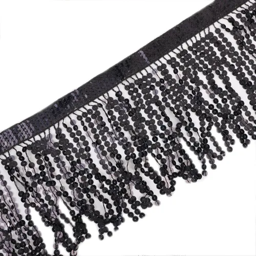 Miniatura 11 de Lauthen.S Borde de flecos de lentejuelas de 9.8 yardas, borlas de lentejuelas de 6 pulgadas para manualidades, vestido latino, adorno de ropa