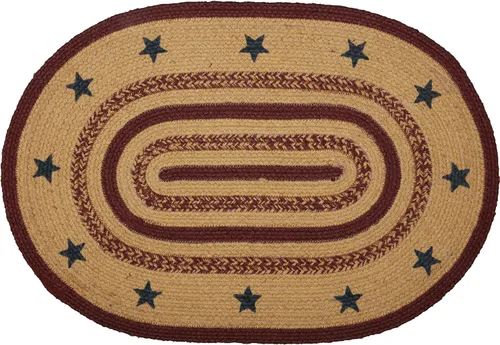 Miniatura 3 de VHC Brands 10713 - Alfombra ovalada de yute para cabina de té, Tela