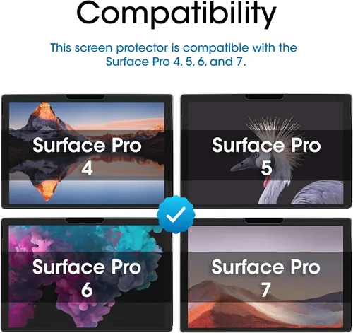 Miniatura 2 de amFilm Paquete de 2 protectores de pantalla de vidrio templado para Microsoft Surface Pro 7, 6, 5, 4 (12.3 pulgadas)