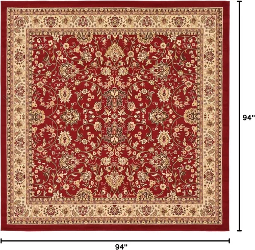 Miniatura 150 de Unique Loom Colección Sialk Hill - Alfombra de área Washington (3 pies 3 pulgadas x 5 pies 3 pulgadas, rectángulo, burdeos/crema)