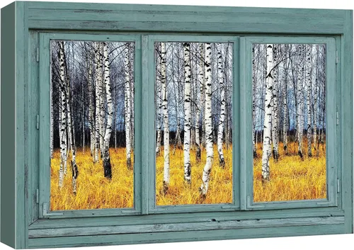 Miniatura 28 de Cuadro decorativo con diseño de ventana moderna blanca con vista, de la marca Wall26®