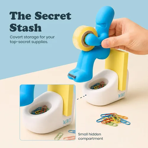 Miniatura 5 de Dispensador de cinta adhesiva The Butt – Regalos divertidos para hombres – Cosas raras, accesorios de escritorio para hombres – Novedad y divertidos