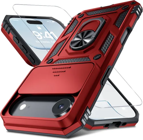 Miniatura 46 de Janmitta - Funda para iPhone 14 Pro con cubierta deslizante para lente de cámara incorporada + protector de pantalla, funda de cuerpo completo