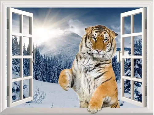 Miniatura 6 de Adhesivo de pared extraíble/mural de pared, semáforos de ciudad borrosa por la noche, decoración creativa de pared con vista de ventana, 24 x 32