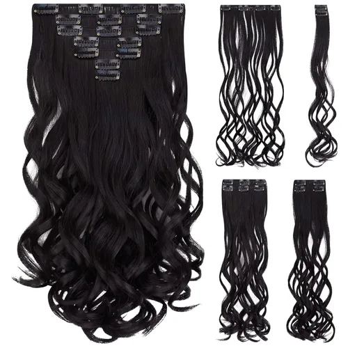 Miniatura 32 de SYXLCYGG Extensiones de cabello rubio, 2 unidades, extensiones de cabello con clip de 22 pulgadas, 5 onzas, lacio, sintético, esponjoso, rubio