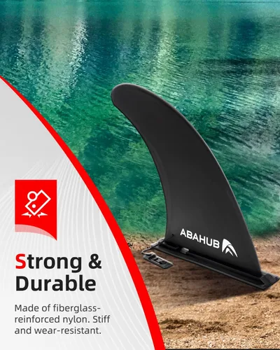 Miniatura 4 de Abahub Aleta central única SUP de 9/10 pulgadas con 1 tornillo de aleta sin herramienta, aletas de repuesto de SUP reforzadas con fibra de vidrio