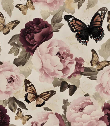 Miniatura 15 de Papel tapiz floral de acuarela para despegar y pegar, papel de contacto de flores morado/blanco/rosa, papel de pared botánico, autoadhesivo