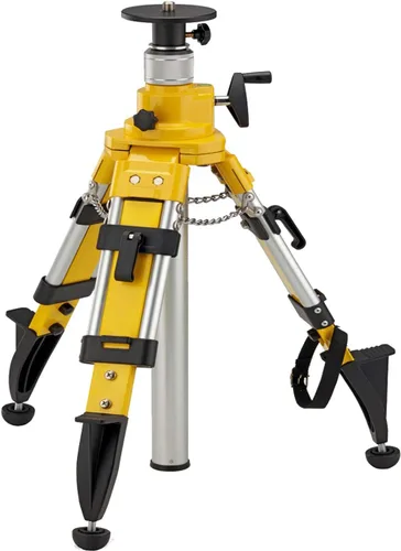 Miniatura 12 de Trípode de topografía, trípode de levantamiento de aluminio con abrazadera rápida de cabeza plana de 11 roscas de 5/8 pulgadas para estación total
