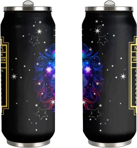 Miniatura 2 de Aquarius - Vaso de acero inoxidable del zodiaco para hombres y mujeres, regalo de cumpleaños para fanáticos de la astrología con tapa con pajilla