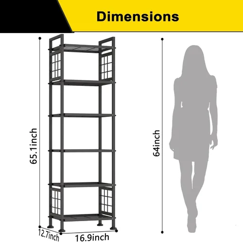 Miniatura 2 de GIOTORENT Estante de almacenamiento vertical de 6 niveles para organizadores y almacenamiento de baño y organización de cuarto de lavandería, unidad