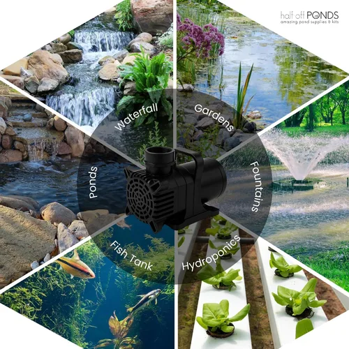 Miniatura 7 de HALF OFF PONDS - Bomba de agua sumergible, bomba de estanque de 800 GPH con cable de alimentación de 33 pies y altura máxima de 13 pies, bomba ultra