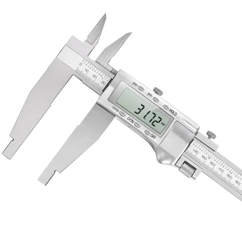 Calibre digital de 20 pulgadas con profundidad de mordaza de 4 pulgadas, herramienta de medición de precisión, marco completo de metal, pantalla LCD