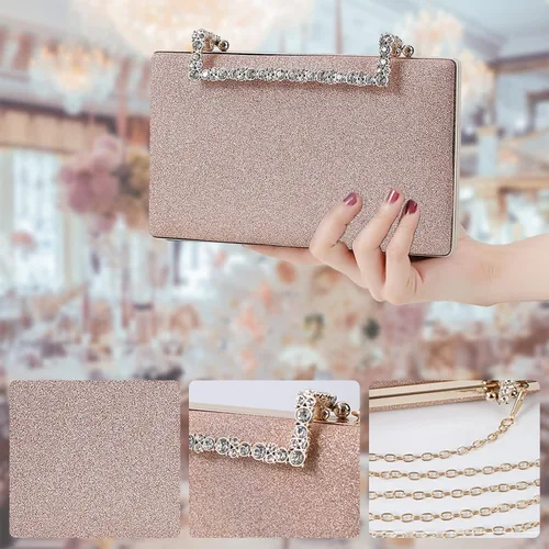 Miniatura 5 de Bolso de mano con purpurina para mujer, bolso de noche con lentejuelas, bolso brillante para novia, boda