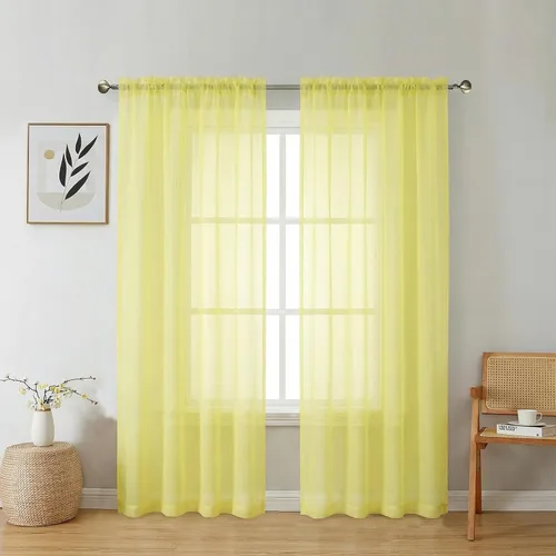 Miniatura 205 de Aiyufeng 2 paneles de cenefa transparente negra de 14 pulgadas de largo, cortinas cortas negras transparentes para dormitorio, cortinas de cocina
