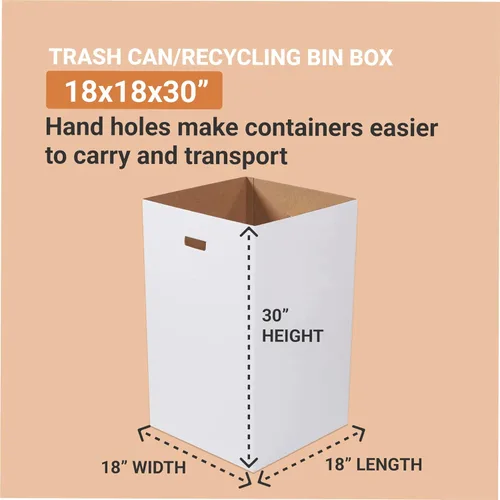 Miniatura 2 de Box USA Paquete de 10 botes de basura de cartón y contenedores de reciclaje reutilizables o desechables para fiestas, eventos al aire libre