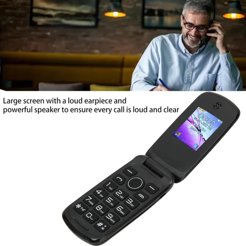 Miniatura 3 de EBTOOLS Teléfono celular desbloqueado, teléfono móvil abatible para personas mayores, grande, pantalla a color de 1.77 pulgadas, altavoz potente