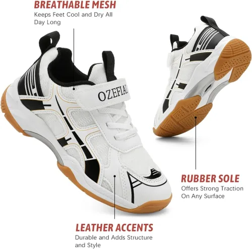 Miniatura 2 de Tenis de raqueta para niños y niñas, zapatos de bádminton adecuados para todas las canchas, tenis de squash, fuerte apoyo y absorción de impactos
