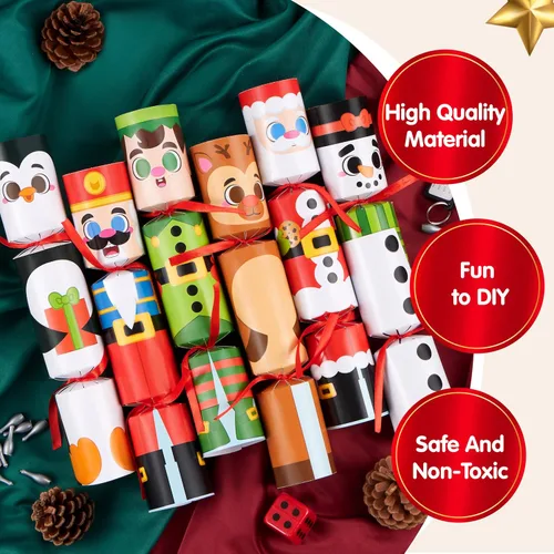 Miniatura 4 de JOYIN Paquete de 12 recuerdos de fiesta de Navidad, recuerdo de mesa de Navidad, incluye sombrero de fiesta, bromas y regalos, decoraciones de mesa