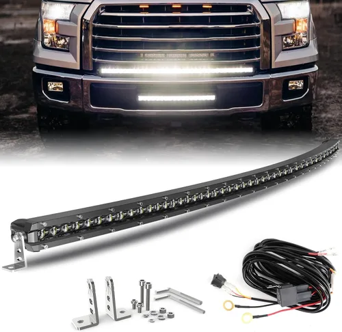 Miniatura 10 de BraveWAY Barra de Luz LED Curva de 38 Pulgadas, Fila Única, para Iluminación Todo Terreno, Luz de Conducción, Combo de Haz Focal y de Amplio Rango