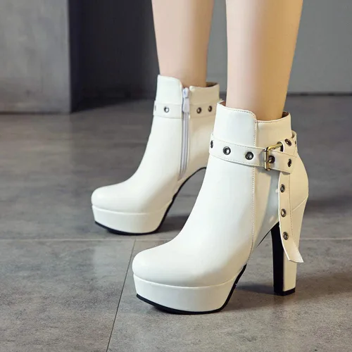 Miniatura 19 de Scaoruki Zapatos de otoño de moda para mujer, botines de tacón de bloque