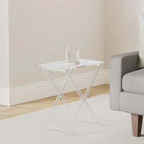 Miniatura 2 de Bandeja de TV plegable de acrílico, mesa plegable para muebles modernos y pequeños, mesa auxiliar para sala de estar, dormitorio, cocina, mesa
