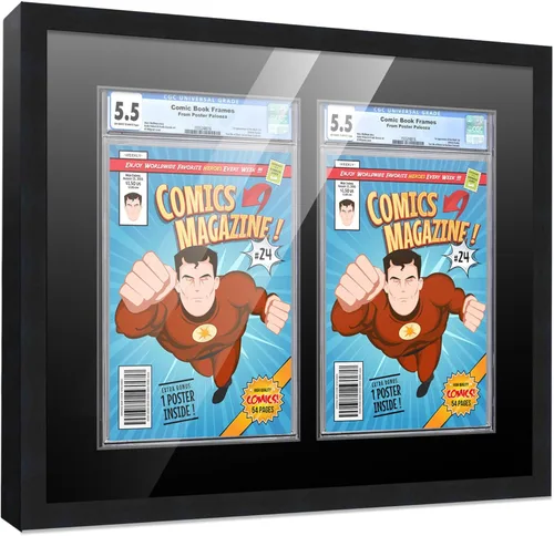 Miniatura 19 de Marco de cómic con paspartú para 8 CGC, CBCS o PGX Graded Comics - Marco de cómic blanco para cómics de 8.125 x 13 pulgadas Marco blanco