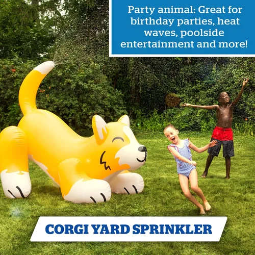 Miniatura 2 de BigMouth Inc. Ginormous - Aspersor inflable de verano Corgi para patio, perfecto para diversión de verano, aspersor de perro feliz
