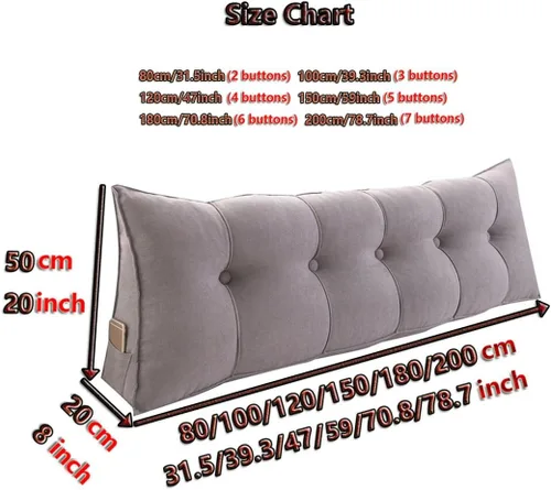 Miniatura 7 de Almohadas de cuña para cabecero + almohada de cuña para descansar y leer, cojín triangular súper suave, soporte de posicionamiento, almohadas largas