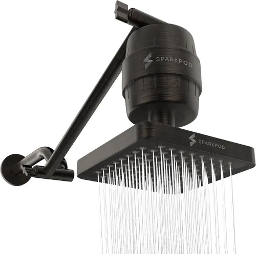 Miniatura 15 de SparkPod Cabezal de ducha de lluvia de alta presión de 6 pulgadas con cápsula de filtro de 23 etapas y extensión de brazo de ducha ajustable de 11