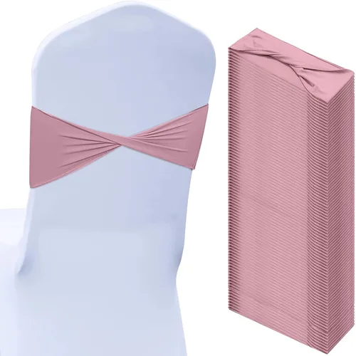 Miniatura 13 de Kinlop 50 Piezas Bandas de Spandex para Sillas Lazos Bandas para Sillas Bandas Deslizantes para Fundas Bandas Elásticas Lazos Sin Hebilla