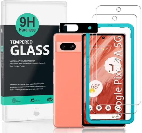 Miniatura 11 de Ibywind Protector de pantalla para Google Pixel 6a 5G 6.1", con protector de lente de cámara de metal, sin burbujas, fácil de instalar