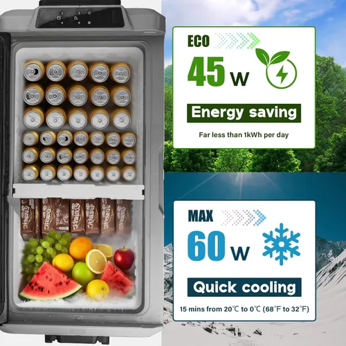 Miniatura 6 de Alpicool T36 Control de Temperatura Dual de 12 Voltios Refrigerador Portátil para Coche de 38 Cuartos de Galón Congelador (-4°F~68°F) para Camión