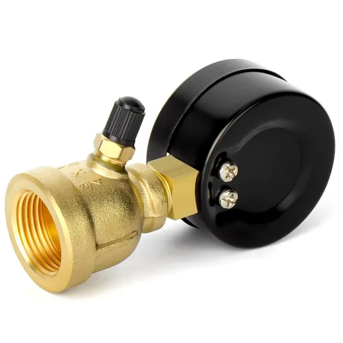 Miniatura 7 de MEANLIN MEASURE Medidores de presión de prueba de aire de latón forjado de 0-60Psi, conexión FNPT de 3/4", doble graduado de 2", ensamblaje