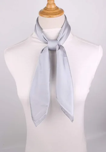 Miniatura 19 de Conjunto de bufanda de poliéster de gasa cuadrada de satén suave y grande para mujer, cuello de cabeza, multiuso, colores sólidos disponibles