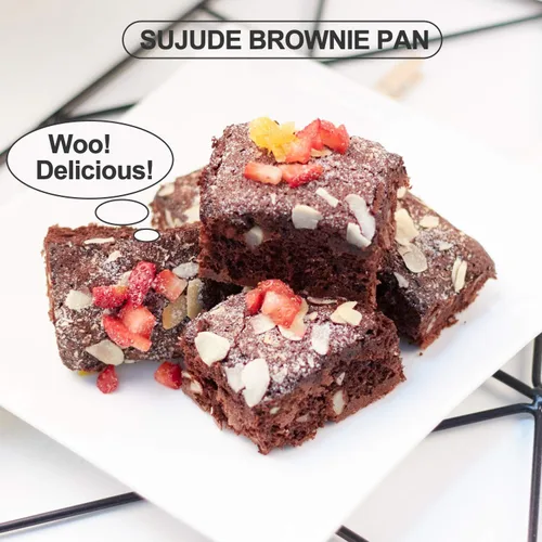 Miniatura 7 de Sartén para brownie con divisores antiadherentes para brownies, haz 18 brownies precortados a la vez, bandeja para hornear brownie individual