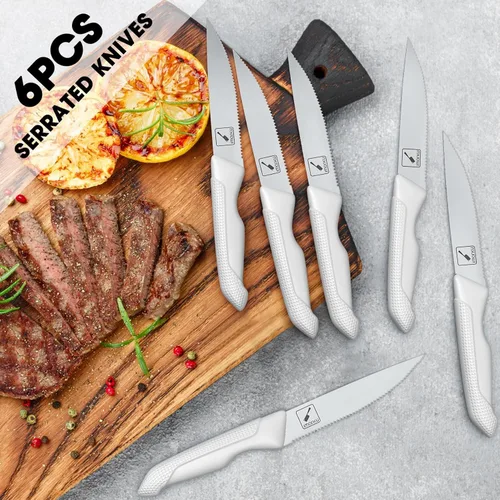 Miniatura 3 de imarku® Juego de cuchillos de cocina de 14 piezas con bloque y afilador, acero inoxidable profesional con mango ergonómico antideslizante, apto