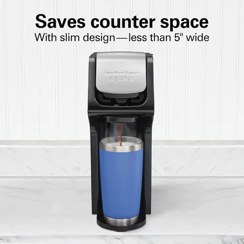 Miniatura 4 de Cafetera Hamilton Beach FlexBrew de servicio individual, máquina de café compatible con paquetes de cápsulas y café molido, negra Next Gen (49900)