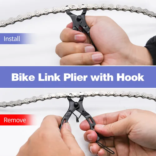 Miniatura 4 de Kit de Cadena de Bicicleta, Kit de Reparación Multifuncional para Mecánico de Bicicleta de Velocidad Única, Rompecadenas y Alicates de Eslabón