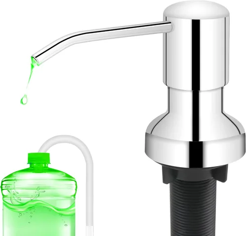 Miniatura 12 de Dispensador de jabón para fregadero de cocina, dispensador de jabón para fregadero con vástago roscado más largo, tubo de extensión de 47 pulgadas