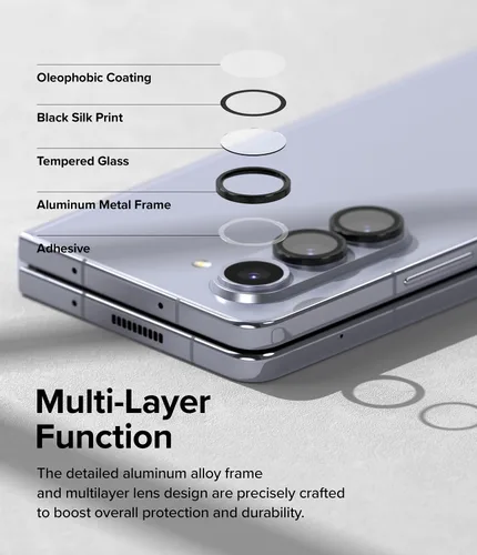 Miniatura 6 de Ringke Marco de lente de cámara compatible con Samsung Galaxy Z Fold 5, protector de lente de cámara, cubiertas de vidrio templado y marcos