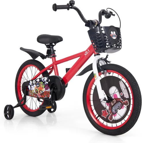 Miniatura 22 de BABY JOY Rabbit Pilot - Bicicleta deportiva para niños, 12, 14, 16, 18 pulgadas, bicicleta infantil para 3-8 años con altura ajustable, ruedas