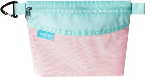 Pack all bolsa con cremallera de material resistente al agua, bolsa de malla con cremallera para almacenamiento, viajes, oficina (pequeña, rosa)