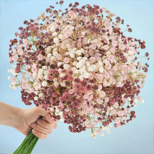 Miniatura 10 de N&T NIETING - Ramo de 10 flores artificiales de aliento de bebé, gypsophila falsa, toque real, arreglo de flores artificiales para bodas, fiestas