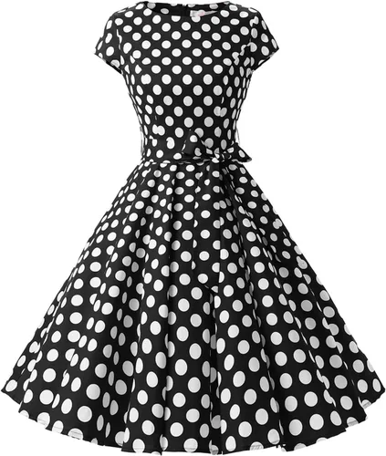 Miniatura 97 de Dressystar - Vestidos clásicos de fiesta con mangas casquillo, estilo Rockabilly y retro de la década de 1950