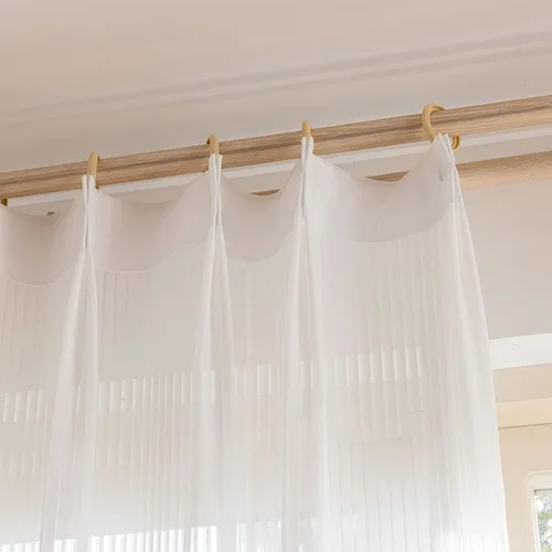 Miniatura 7 de Juego de 2 paneles de cortinas semitransparentes de 96 pulgadas de largo, cortinas plisadas a rayas para ventana, dormitorio, sala de estar, 2 Rayas