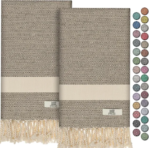 Miniatura 95 de EPHESUS TOWELS Toallas de Mano - Juego de 2 18" x 30" - Toalla de Mano Turca Decorativa para Baño, Cocina, Invitados, Cara, Cabello, Té, Paño