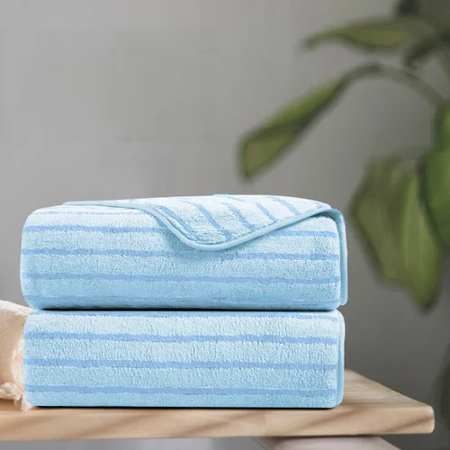 Miniatura 13 de Juego de 8 toallas de baño grandes a rayas estilo cabana color verde militar - Sábana de baño extragrande - 2 toallas de baño, 2 toallas de mano, 4