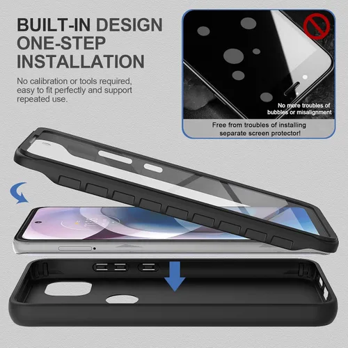 Miniatura 5 de V/A - Funda para Motorola One 5G Ace con protector de pantalla integrado, protección de cuerpo completo a prueba de golpes, parachoques delantero