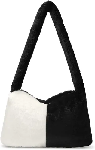 Bolso de mano mullido Y2K Bolso de hombro esponjoso para mujer, bolso de felpa grande, lindo bolso de piel sintética para mujer para otoño e invierno