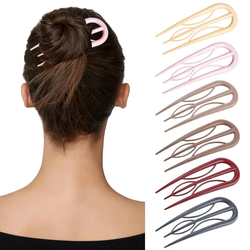 Miniatura 12 de 6 horquillas francesas para mujer, tenedores grandes en forma de U con dientes internos, fuerte sujeción para cabello grueso y fino, rizos franceses